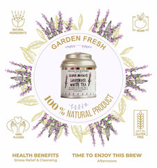 San-Cha Silver Needles Lavender White Tea - 25gm, 0.8 Ounce | Stress Relief & Cleansing, Supports Calmness - Low Caffeine, Richest In Antioxidants