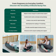 Pregnancy Pillow For Pregnant Women, Maternity Pillow For Pregnancy Sleeping - 60 L X 9 W Inch | J Shape Pillow, Gift -Long Pillow | Side Pillow, Body Pillow, Shredded Memory Foam Pillow