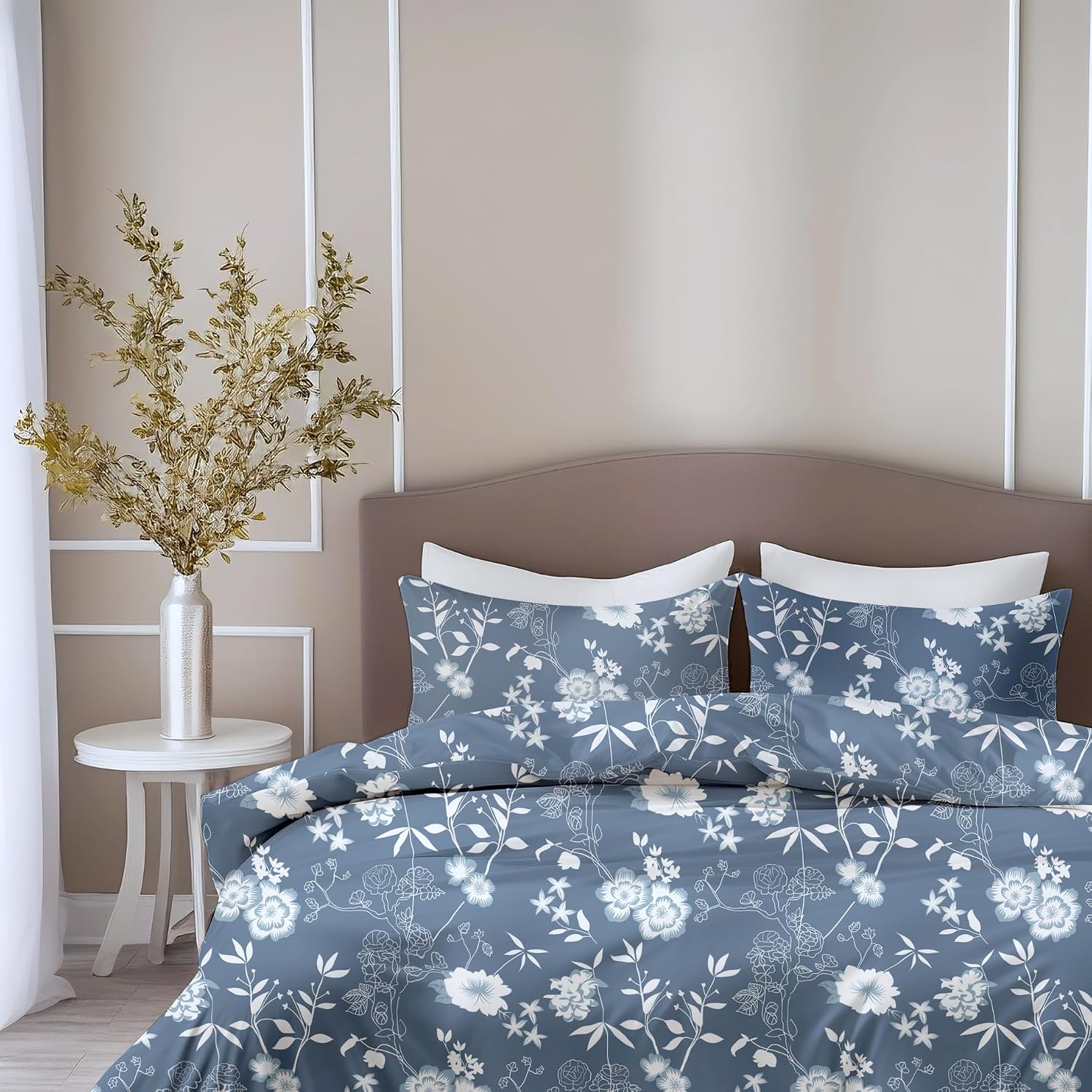 100% Pure Cotton Bedsheet For Double Bed With 2 Pillow Covers - 88 X 90 Inches, Indigo Blue | Soft & Breathable Fabric | Comfortable For Daily Use