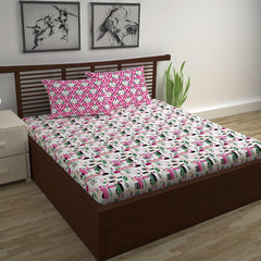 Soft Cotton Double Bedsheet With 2 Pillow Covers | 87 X 100 Inches, Multicolor - Soft & Breathable Fabric | Comfortable For Daily Use