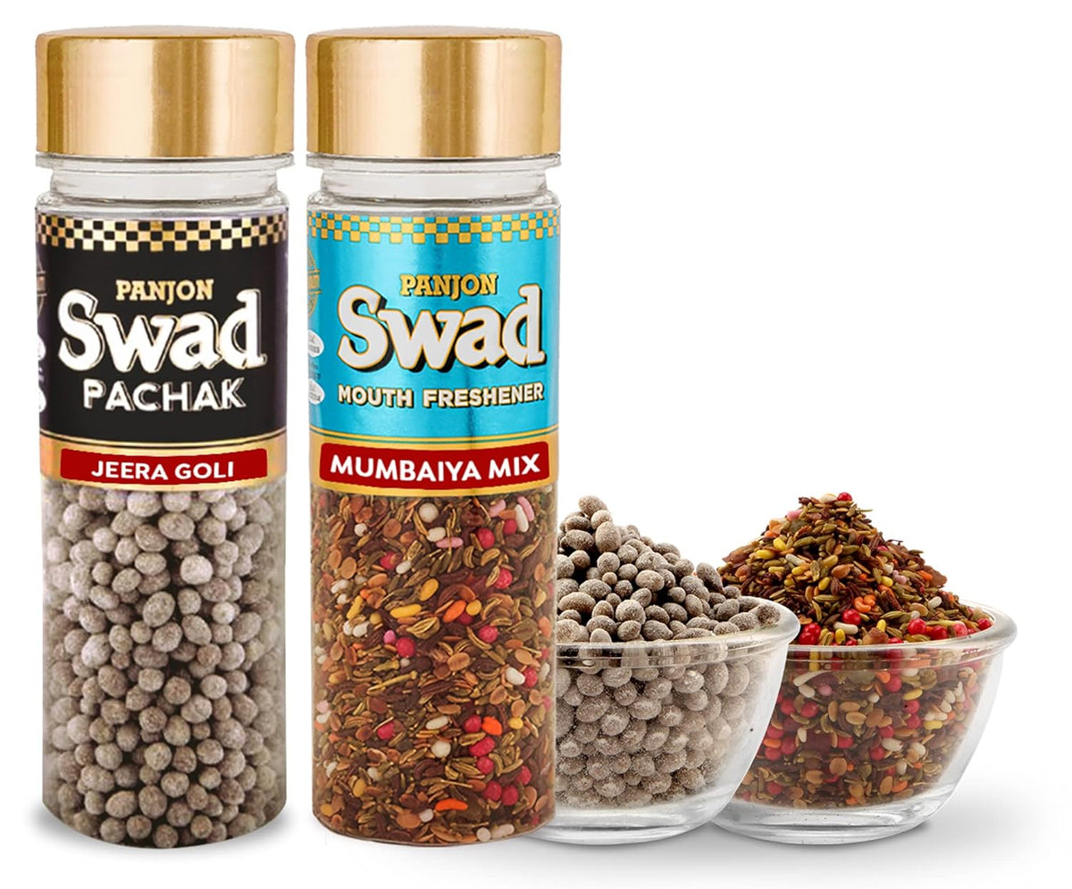 Panjon Swad Pachak Jeera Goli & Mukhwas Mumbiya Mix 270gm, (135gm *2 Bottle)