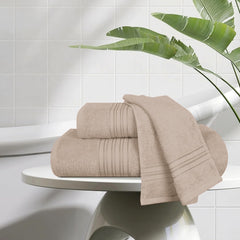 Boutiquo 100% Cotton Bath, Hand & Face Towel 900 Gsm | Eco-Friendly Towels For Men & Women, Ultra Soft & Highly Absorbent - Tan (Pack Of 3)