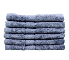 Caslino Small Cotton Face Towels 1800 Gsm | Soft & Absorbent Towel For Women & Men - Steel Grey (Set Of 18)