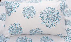 1 Single Bedsheet With 1 Pillow Cover | Durable & Long Lasting Fabric, Easy Hand & Machine Wash | Size - 55 X 88 Inches, White & Blue