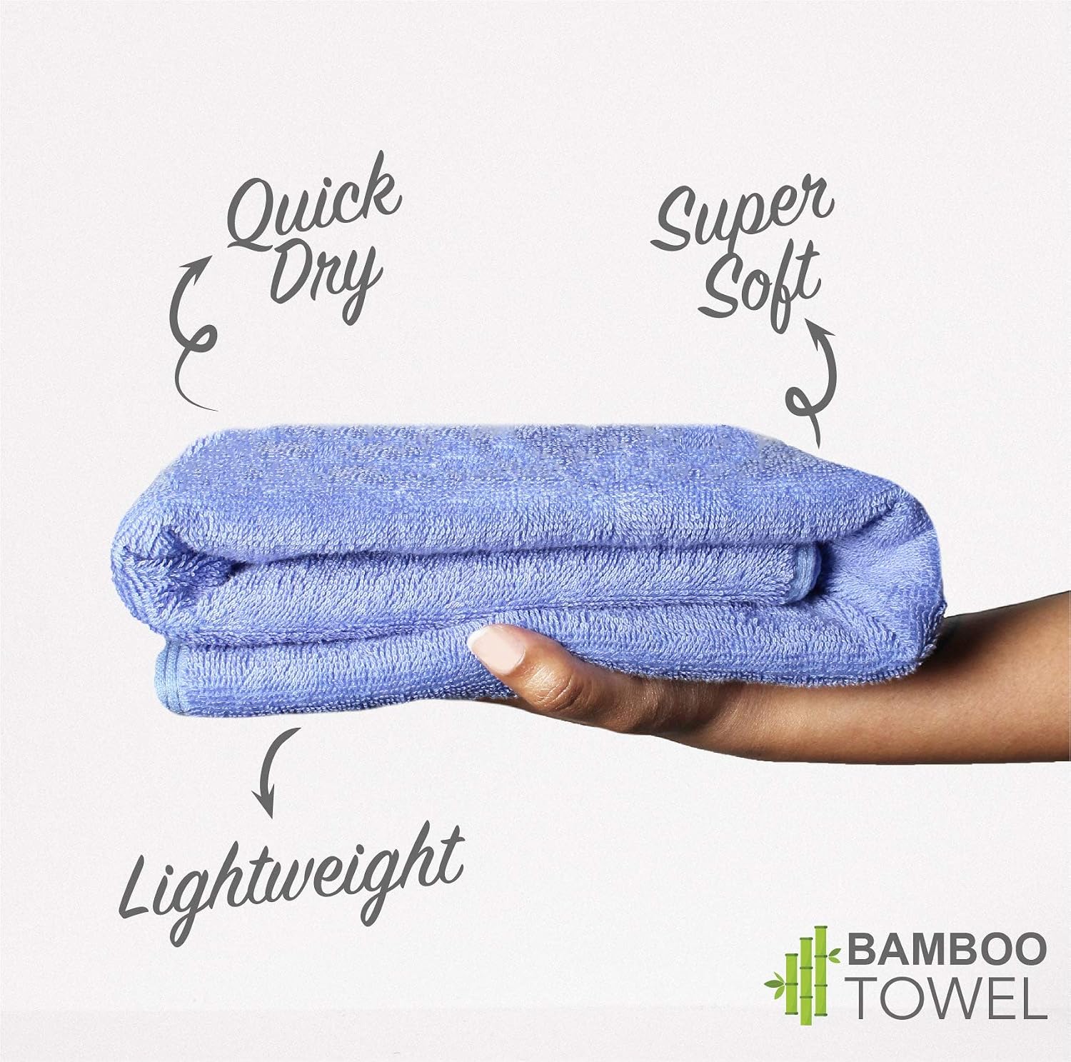 Heelium Bamboo Bath Towel | Lightweight & Quick Drying | Ultra Absorbent Towel 400 Gsm | Pack Of 4 - Iris