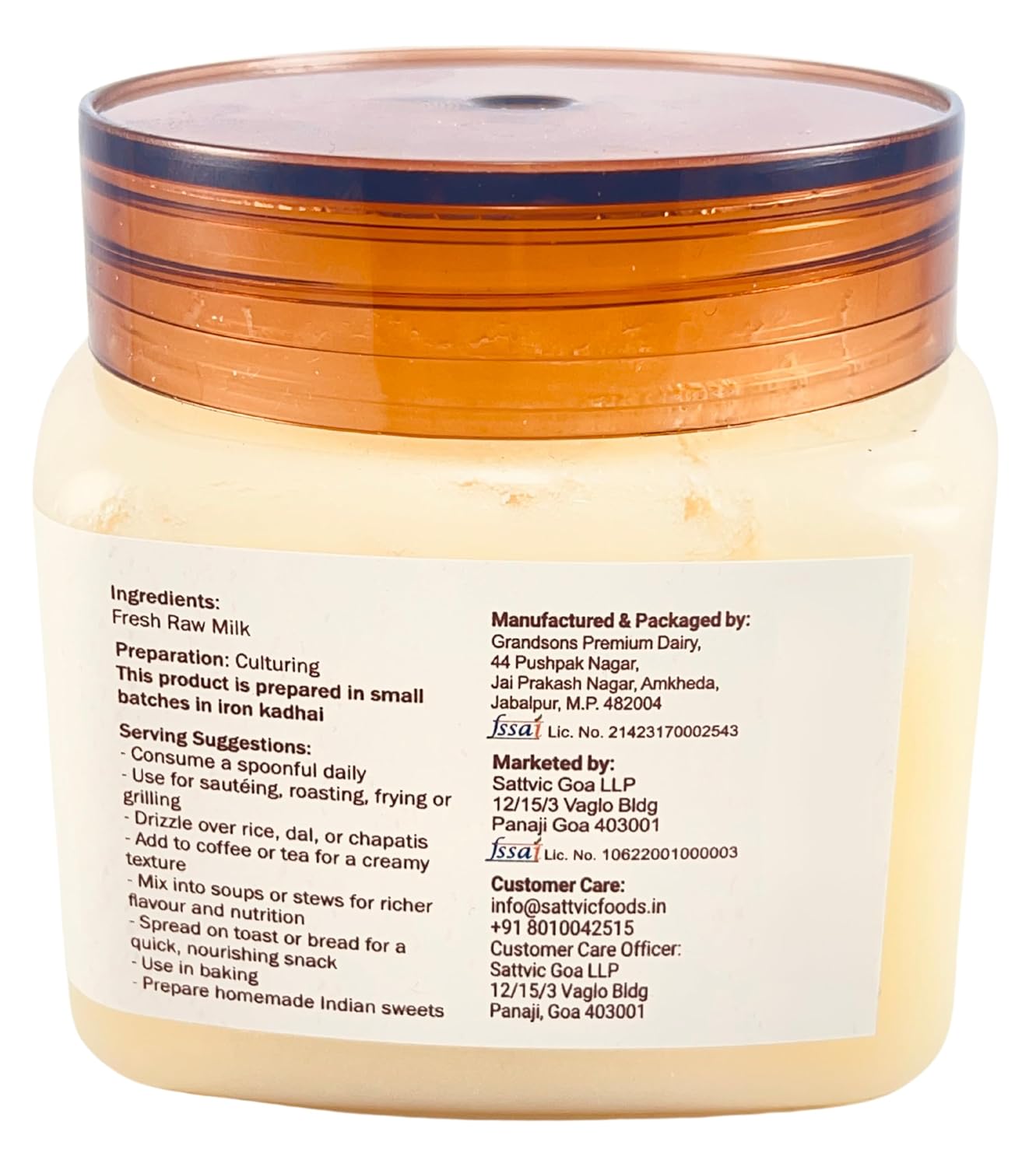 Premium Organic A2 Desi Ghee By Samkhya | Good Source Of Vitamins & Minerals Healthy Desi Cow Ghee Perfect For Overall Health | (250ml) 8.4 Ounce | Jar Pack