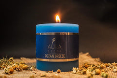 OCEAN BREEZE FRAGRANCE PILLAR CANDLE SET OF 2 FOR ROMANTIC CANDLE