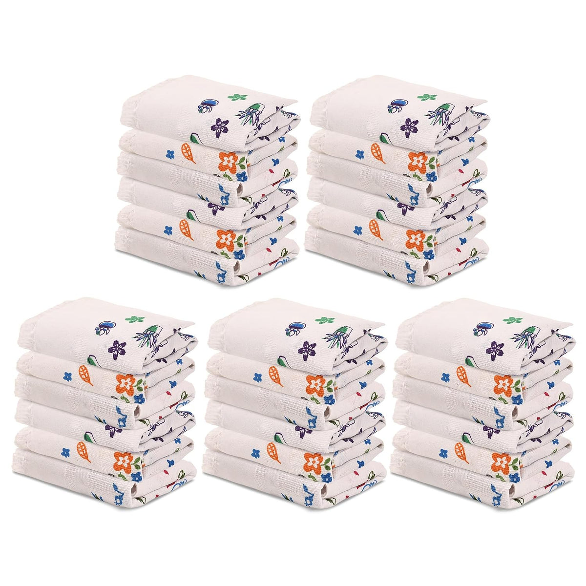 Kuber Industries Face Towel 200 Gsm | Cotton Easily Washable Travel Friendly Pocket Towels & Gym Napkins | Pack Of 30 (Assorted)