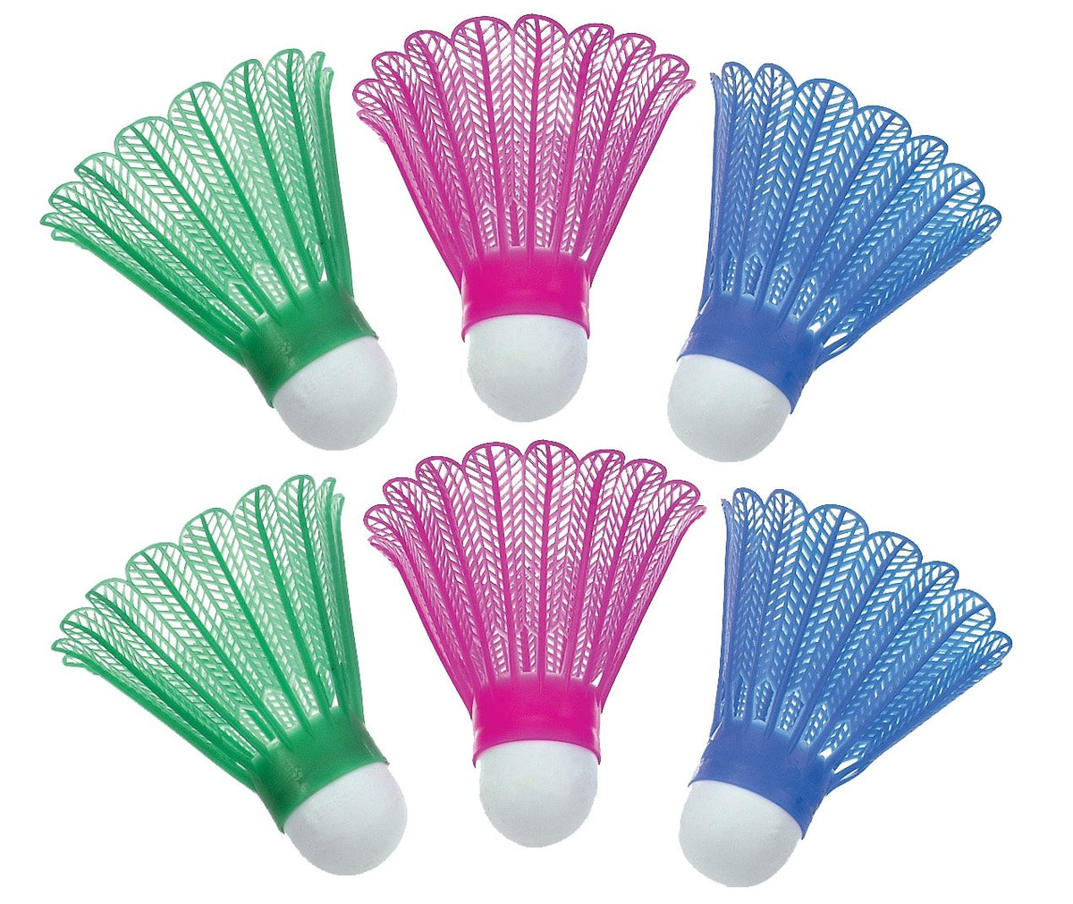 Sportcraft Plastic Badminton Shuttlecocks , Weatherproof For Playing Outdoors | Multicolour , Pack Of 6