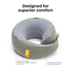Travel Pillow Pure Memory Foam Neck Pillow, Comfortable Pillow, Size - Standard | Cloud Forest, Breathable Cover, Machine Washable, Airplane Travel Kit For Travelling, Adjustable Pillow