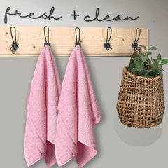 Sassoon Melrose 100% Cotton Hand Towel 400 Gsm | Highly Absorbent, Soft Material Perfect For Daily Use (Pink) -2 Piece