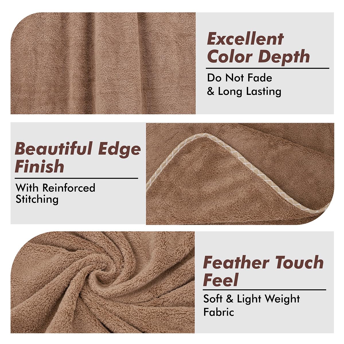 Urbanleaf Microfiber Large Bath Towel Quick Dry Super Absorbent Bath Towel For Men & Women | Towel For Bath, Travel, Gym, Beach, Pool, And Yoga (Brown)