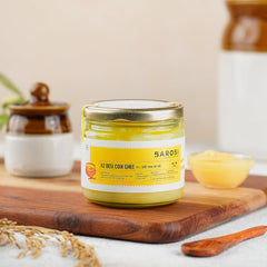 Organic A2 Desi Cow Ghee By Barosi | Rich In Vitamins A, E & Healthy Danedar Cow Desi Ghee Perfect For Boost Immunity | (300ml) 10.1 Ounce | Jar Pack