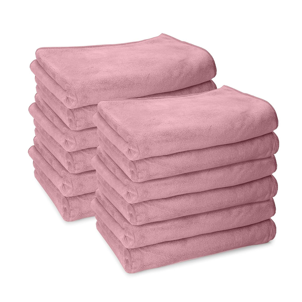 Housse Premium Microfiber Face Towel 1700 Gsm | Korean Beauty Ultra Absorbent, Odour-Free, Quick Dry Face Towel (Pack Of 12) - Dusky Orchid