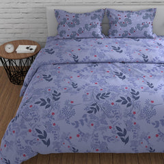 King Size For Double Bedsheet 2 Pillow Covers - 108 X 108 Inches, Light Purple & Blue | Soft & Durable For Everyday Use - All Season Comfort