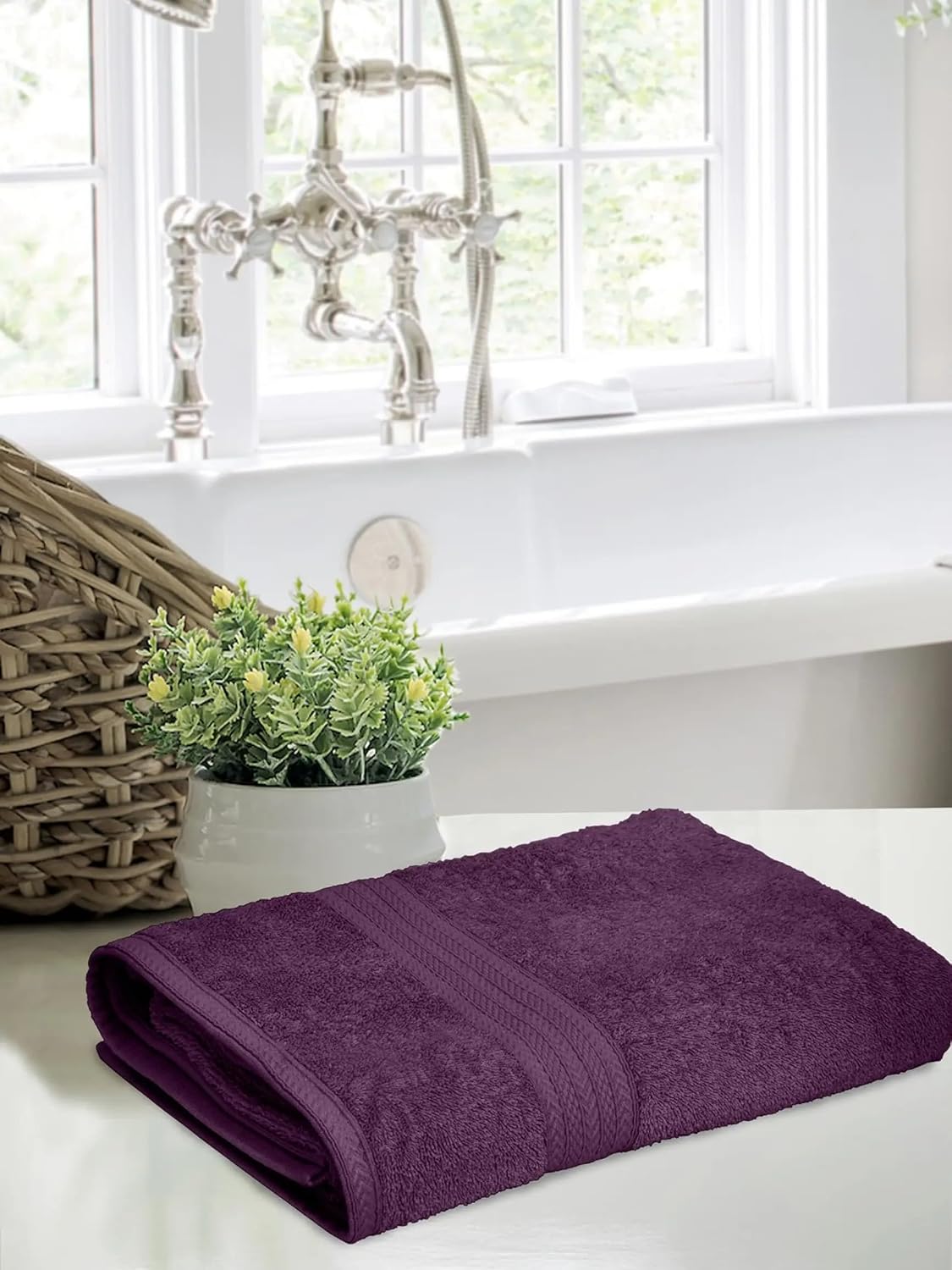 100% Cotton Large Size Bath Towel 500 Gsm | Soft & Absorbent Quick Dry & Durable Bath Towel (Lilac)