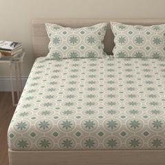 Bedsheet For King Size With 2 Pillow Cover - 108 X 108 Inches, Dark Green | Suitable For All Weather Season - 4 Pcs Bedding Set