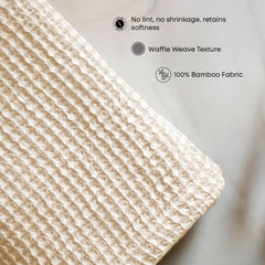 Linenwalas 100% Bamboo Waffle Quick Dry Bath Towel 400 Gsm | Ultra Soft, Super Absorbent Luxury Bathroom & Travel Friendly Light Weight Bath Towel (Beige)