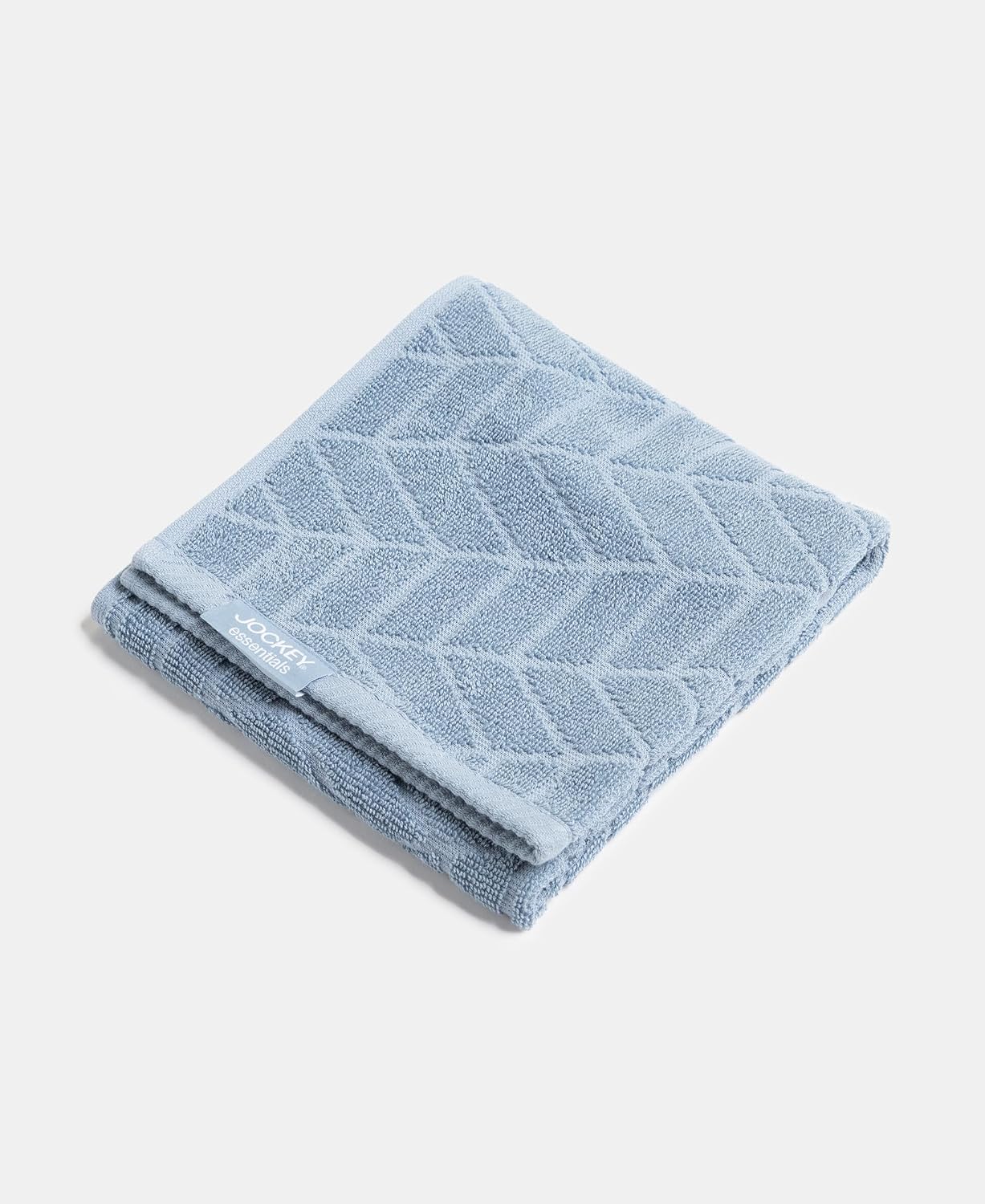 Jockey T202 Men'S Cotton Terry Ultra Soft & Durable Patterned Hand Towel 400 Gsm - Pack Of 2 (Dusty Blue)