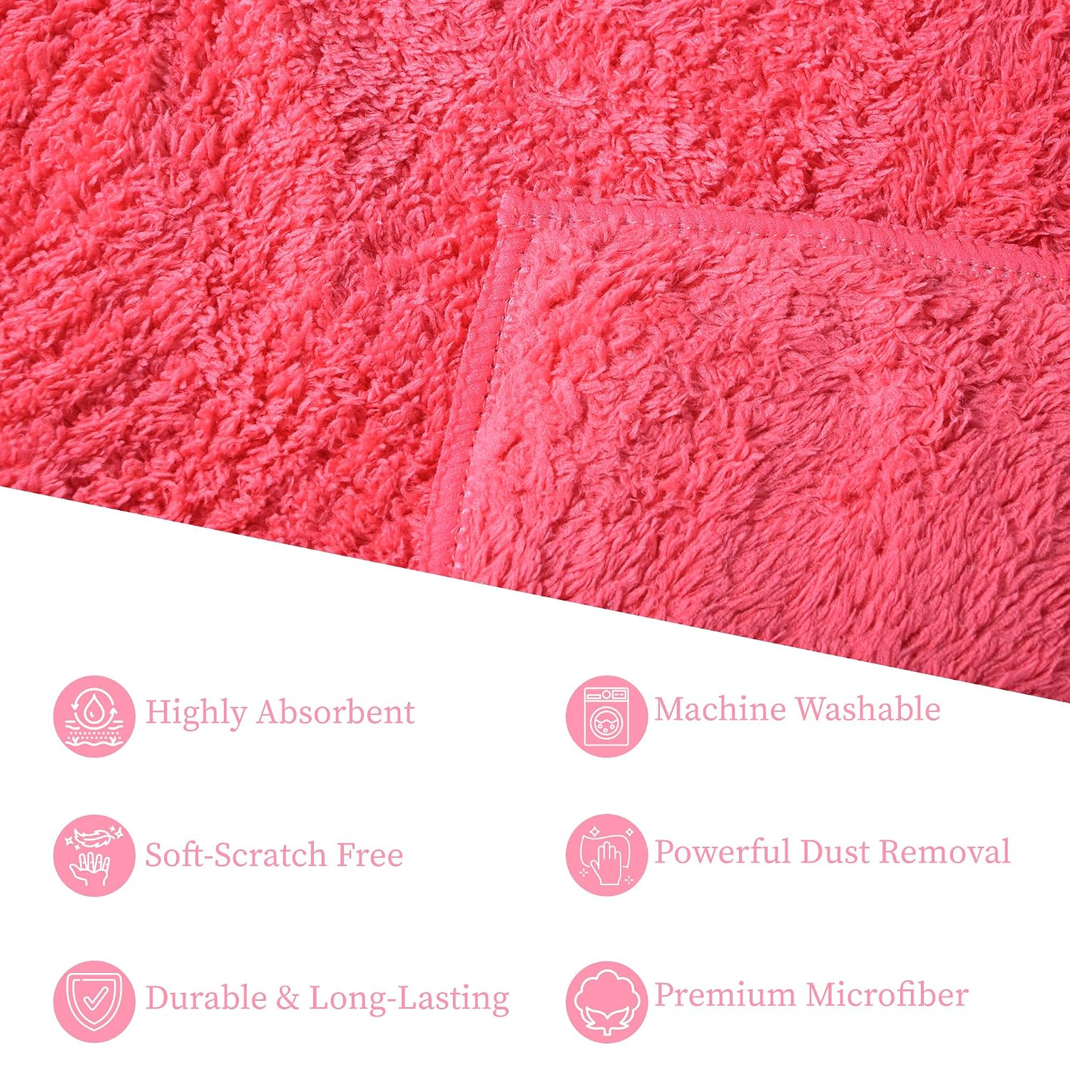 Kuber Industries Cleaning Towel 350 Gsm | Reusable Cleaning Cloths For Kitchen, Duster & Home Cleaning Towel - Pack Of 2 (Pink)