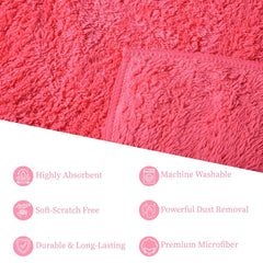 Kuber Industries Cleaning Towel 350 Gsm | Reusable Cleaning Cloths For Kitchen, Duster & Home Cleaning Towel - Pack Of 2 (Pink)