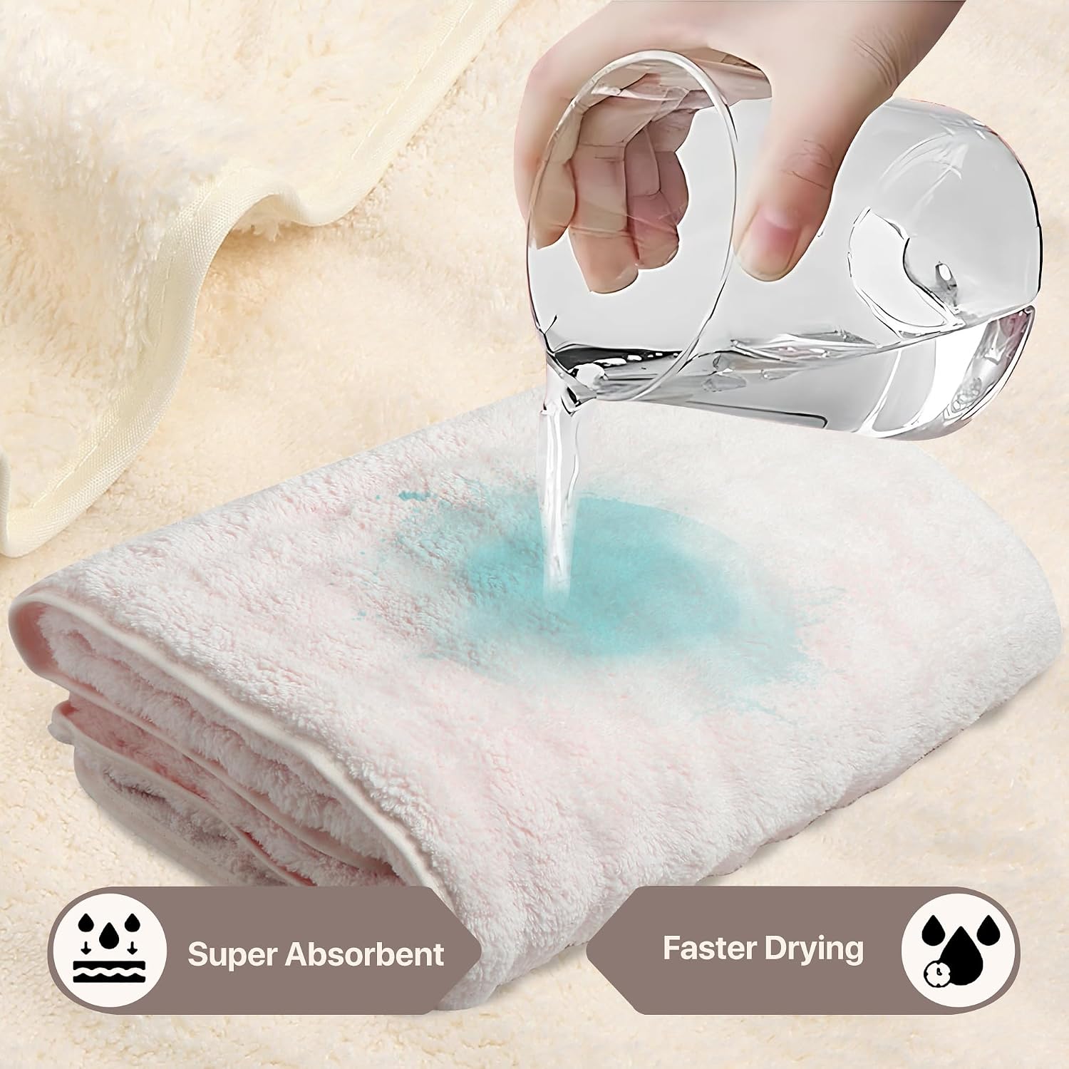 Enrich Homes Microfiber Bath Towels 900 Gsm | Large Size Super Soft Towel For Women & Men (White)- 2 Pcs
