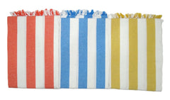 Sr Handlooms And Textiles 100% Handloom Cotton Extra Large Size Bath Towels 900 Gsm (Coral Red, Blue & Yellow) - 3 Pcs