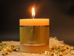JASMINE APPLE FRAGRANCE PILLAR CANDLE 2.5 INCH PACK OF 2 HOME DECOR CANDLE