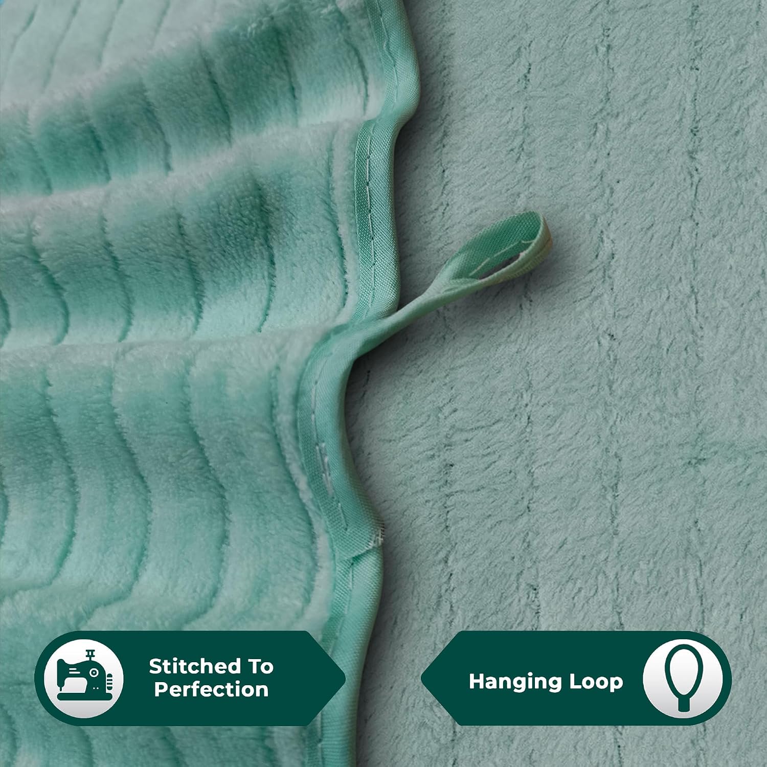 Enrich Homes Hand Small Towels 600 Gsm | Soft Microfiber Face Towels For Men & Women Kitchen & Bathroom Towel Set (Light Green)- Set Of 4