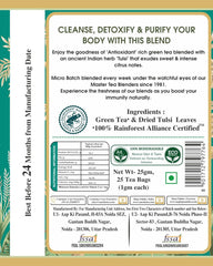 San-Cha Tulsi Green Tea - 25 Biodegradable Silky Tea Bags | Sweet & Intense Citrus Notes - Environment Friendly & Made In Corn Fiber | Low Caffeine