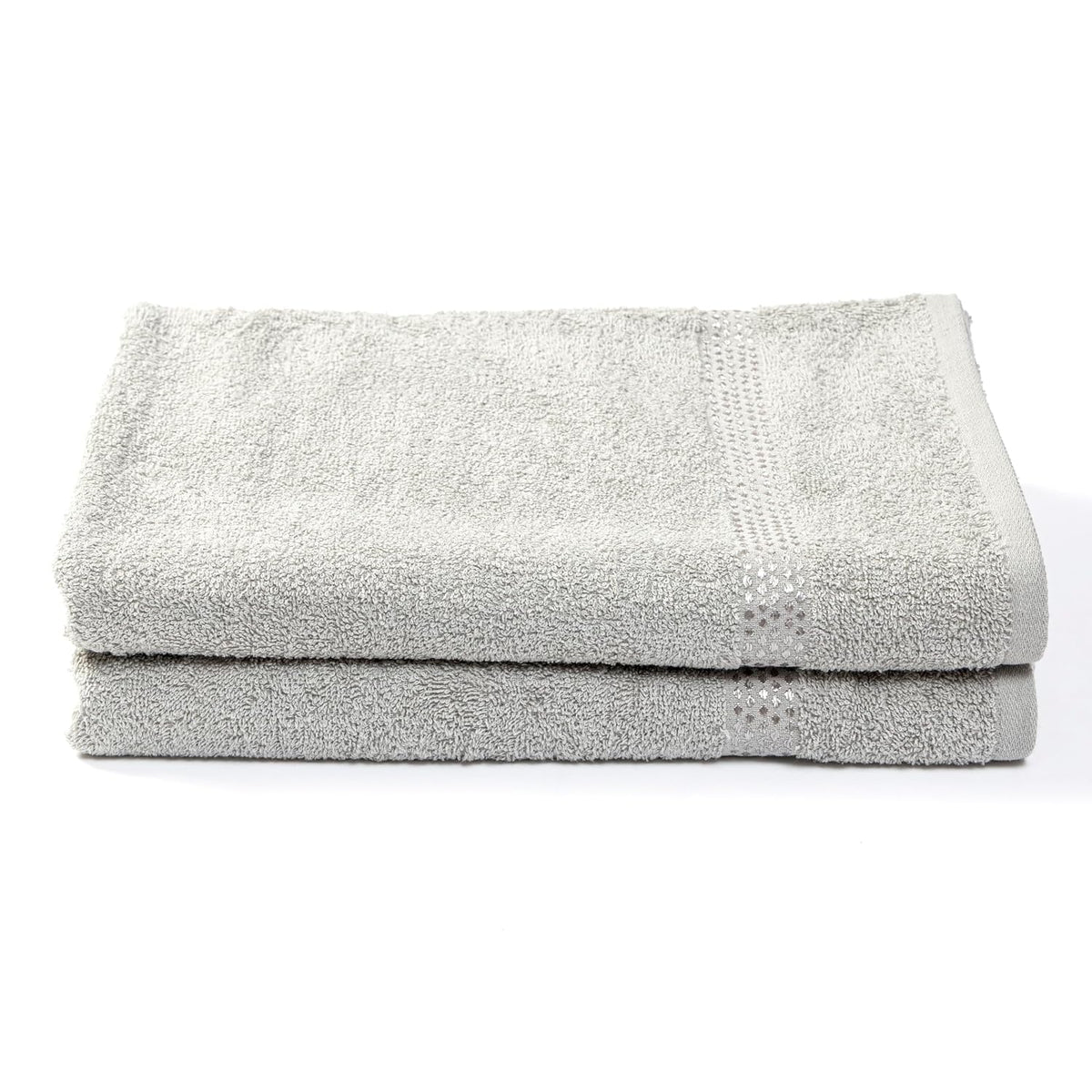 Akiko Home 100% Cotton Trident Series Bath Towels | Premium, Soft, Absorbent, Quick Dry & Durable, Large Size Towel For Men & Women 400 Gsm, Pack Of 2 (Grey)
