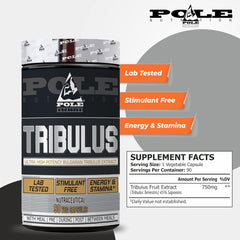 Pole Nutrition Tribulus Ultra High Potency Bulgarian Tribulus Extract, Natural Ability To Enhance Athletic Performance | 90 Veg Capsules 150gm 0.3lbs