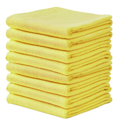 Story@Home Microfiber Cleaning Cloths 800 Gsm | Highly Absorbent, Lint & Streak Free, Multi -Purpose Wash Cloth (Yellow)- Set Of 8