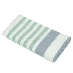 Mush 100% Bamboo Extra Large Bath Towels 290 Gsm | Ultra Soft, Absorbent, Quick Dry, Compact Cabana Styled Bath Towel For Men & Women (Light Green & Grey)