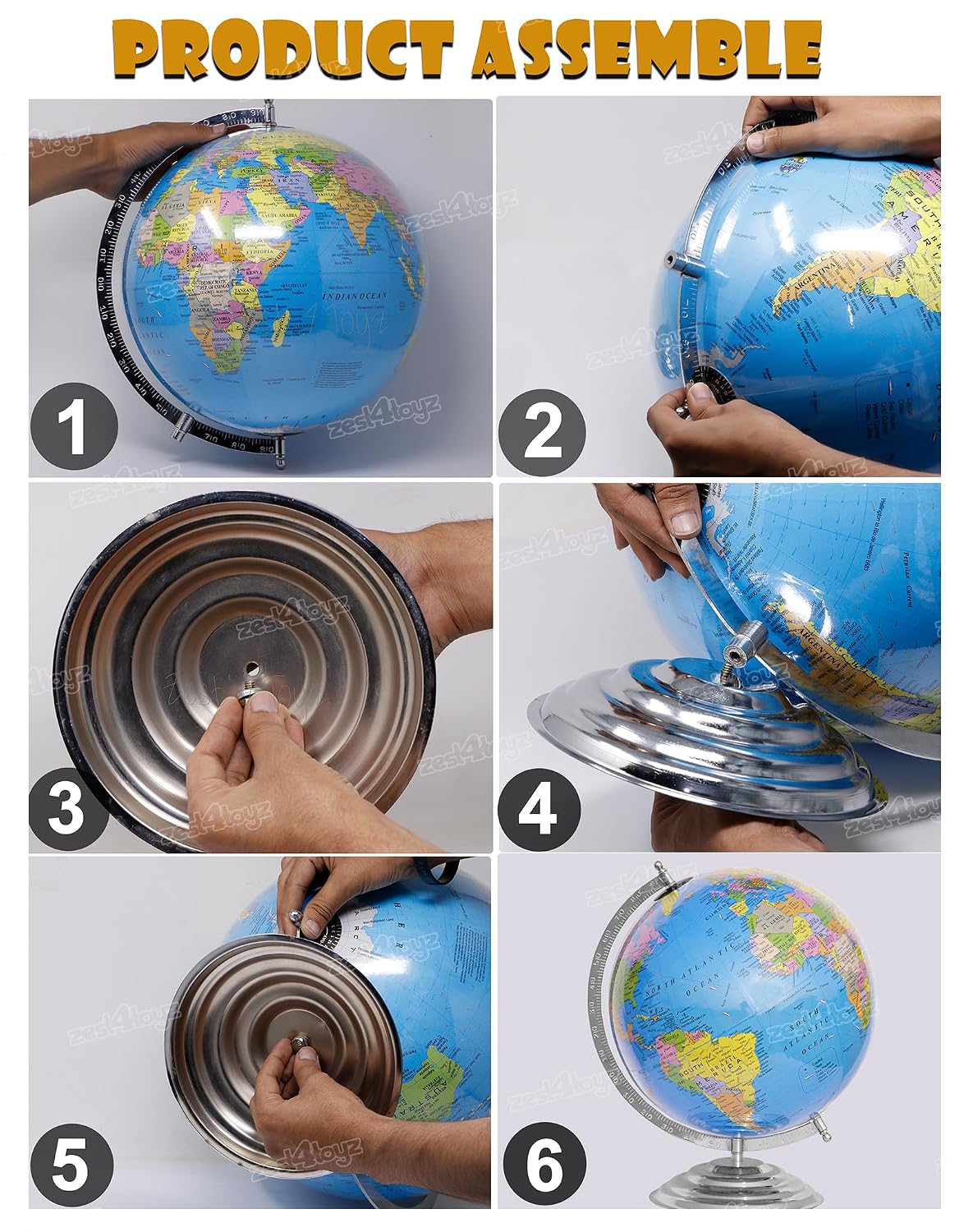 Globe For Student Kids Learning 10 Inch Educational World Globe With Metal Base | Perfect For Learning, Home Decor & Office Tables, Pack Of 1
