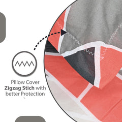 Bedsheet For Single Size Bed With 1 Pillow Cover - 57 X 87 Inches, Red & Grey | Gifts For Wedding Or Anniversary, Surprise, Soft, Breathable, & Comfortable Bedsheet
