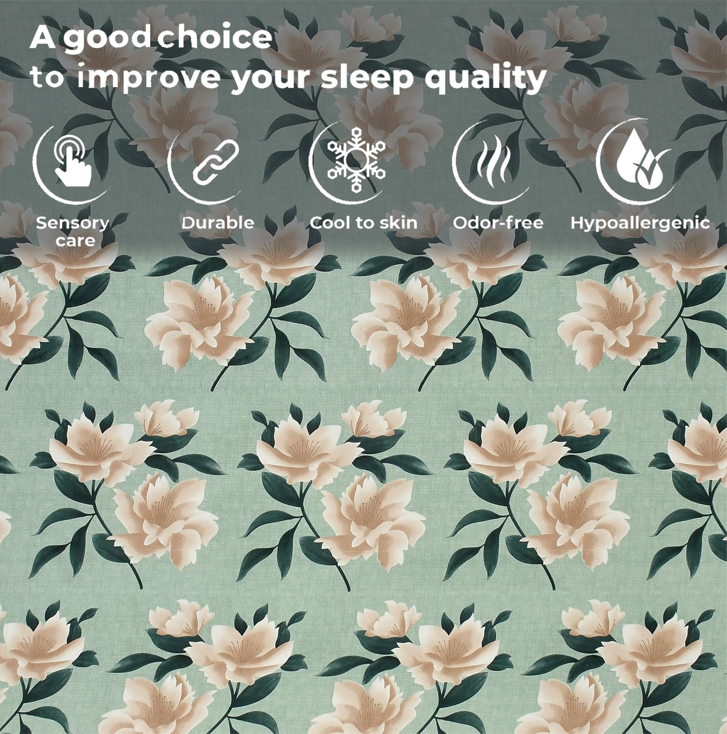 Microfiber Single Bedsheet Set With 1 Pillow Covers (60 X 90 Inches) Sea Green | Durable & Long-Lasting | 144 Thread Count | Wrinkle Free