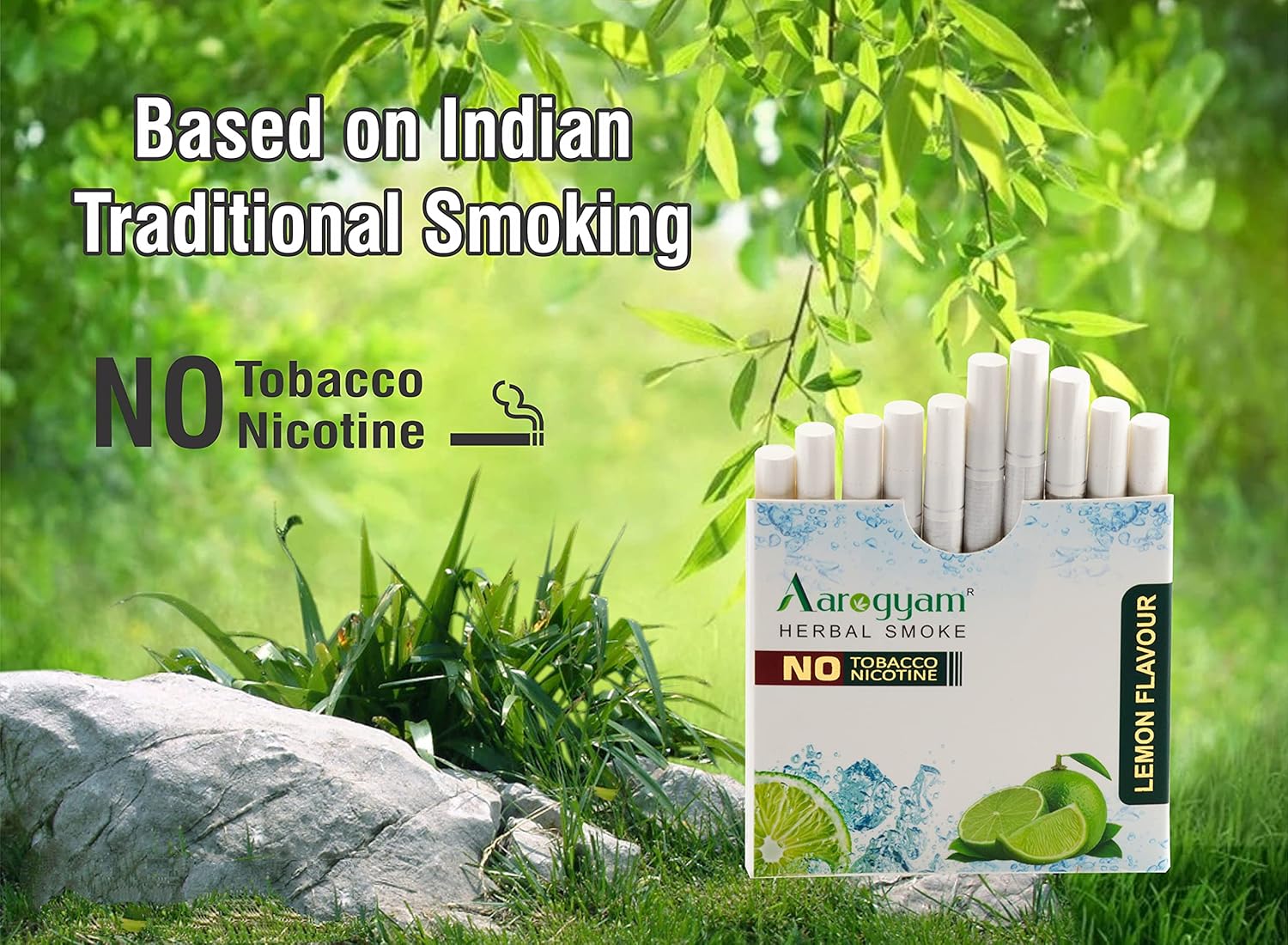 Lemon Flavour Cigarette For Relieve Stress & Mood Enhance - 10 Sticks In Each Packet | No Bad Smell, Non Addictive, No Harmful - Tobacco & Nicotine Free