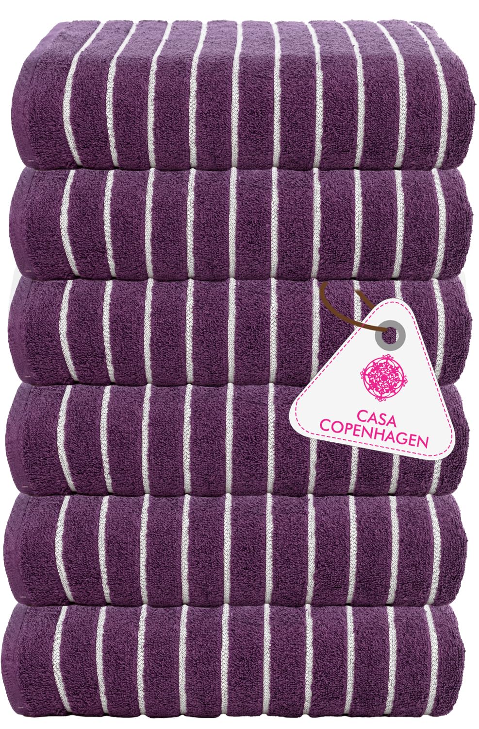 Casa Copenhagen Egyptian Cotton Ecstatic Hand Towel 740 Gsm (Dark Purple)- 6 Pcs