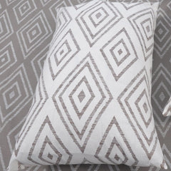 144 TC Single Bedsheet Elastic Fitted Pure Cotton With 1 Pillow Cover - 36 X 78 Inches, Taupe & White | Breathable & Wrinkle Free Bedsheet