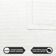 Cotton Satin King Size Bedsheet With 2 Pillow Covers - 108 X 108 Inches, White | Super Soft Luxury Solid Bed Sheet For Home Decor
