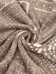 Homefresh Decorative Cotton Bath Towel 500 Gsm | Geometric Pattern Brown & White (Arkin)