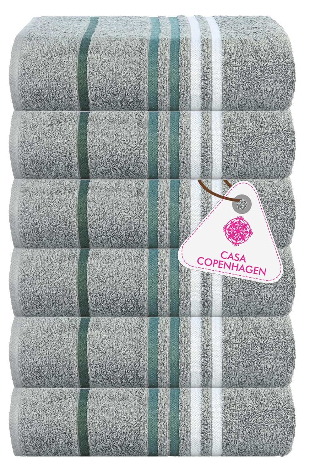 Casa Copenhagen Egyptian Cotton Ecstatic Hand Towel 740 Gsm (Pine Grey)- 6 Pcs