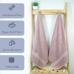 Rangoli 100% Cotton Fibre Bath Towel 1000 Gsm | Highly Durable & Super Absorbent Towel | Skin-Friendly & Quick Drying Luxury Towels (Move) - Pack Of 2