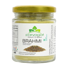 Paryagat Organic Brahmi Powder For Eating Bacopa Monnieri Leaves Powder For Immune Support, Long & Thick Hair Growth, Scalp Treatment, Dandruff Removal | 100gm 0.2lbs Each Pack Of 2