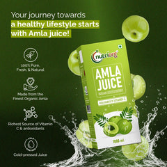 Nutriorg Amla Juice Organic Amla Juice For Hair & Skin, Rich In Vitamin C, Cold - Pressed Indian Gooseberry Juice, Detox, Weight Loss & Immunity Boosting | 1 Litre 2.2lbs Each Pack Of 2
