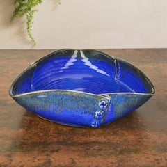 Luxurious Midnight Blue Ceramic Serving Bowl - Prussian Blue, 23 Cm, 1400ml | Snack Serving Bowl - Pasta Serving Bowl