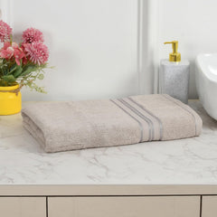 Cotton Bolls Textiles 100% Cotton Bath Towel 600 Gsm | Super Soft & Absorbent Quick-Dry Bath Towel Textured & Durable Cotton Towel (Light Beige)