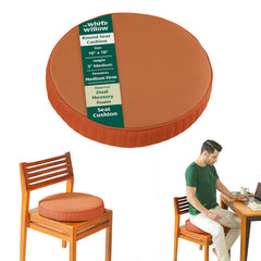 Round Chair Cushion Pad, Memory Foam Pillow, Seat Cushion, Brown, King Size - 18 Inch | High-Resilience Pillow, Hip Support & Back Pain Relief | Sitting Pillow, Office Chair Cushion - Set Of 1