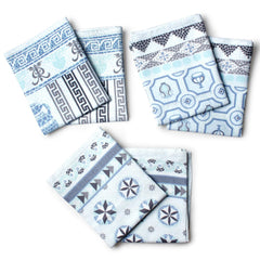 Encasa Xo Cotton Kitchen Towel 440 Gsm | Super Absorbent Tea Towels & Dish Cloths For Washing Up, Drying Dishes & Cleaning | Pack Of 6 (Mosaic)